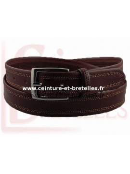 ceinture italienne marron double bordure
