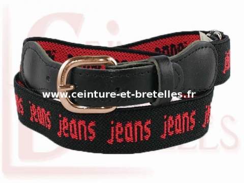 ceinture enfant noire et rouge jeans