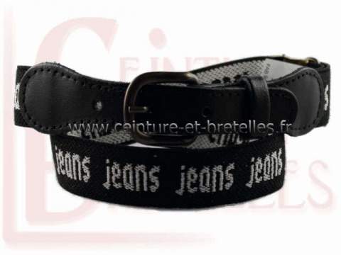 ceinture enfant noire et blanche jeans