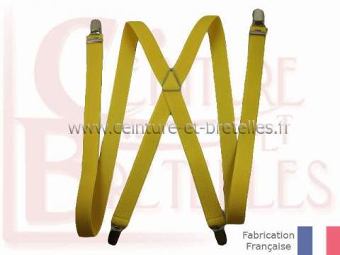 bretelles jaunes unies fines à 4 bandes