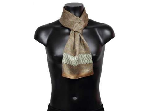 Foulard en soie pour homme marron clair imprimé cordes